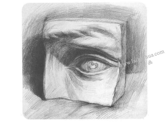 石膏眼睛素描画法步骤04