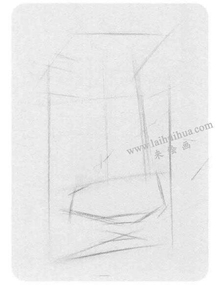 石膏鼻子素描画法步骤01