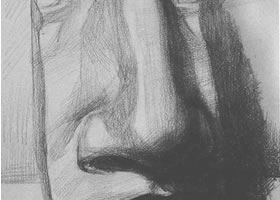 石膏鼻子素描画法