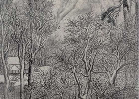 文徵明《雪景山水图》轴赏析