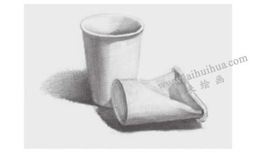 两个纸杯的素描画法步骤03
