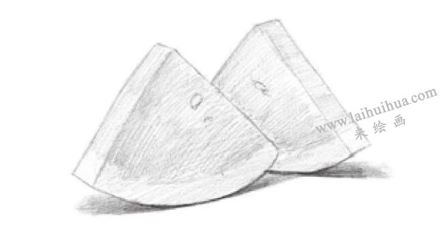 西瓜素描画法步骤02