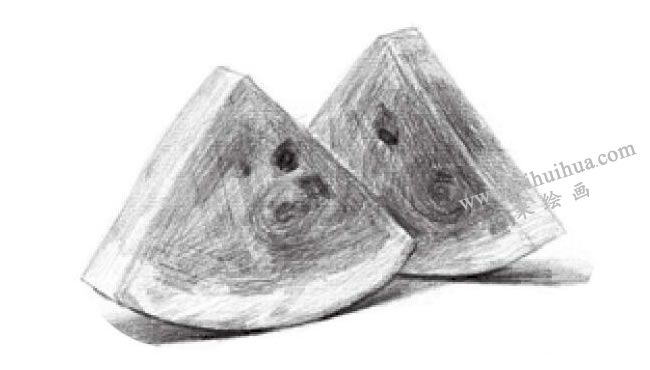 西瓜素描画法步骤03