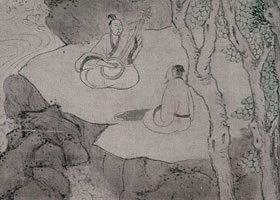 文嘉《停琴听阮图》轴赏析