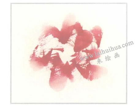 粉红牡丹花正面写意画法步骤01