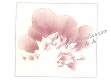 粉红牡丹花侧面写意画法步骤02