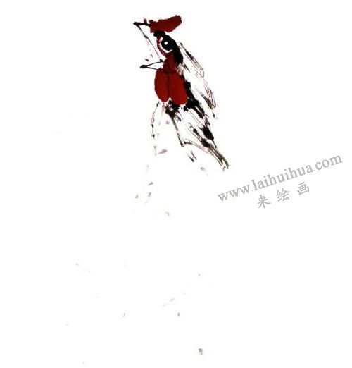 林成翰《司晨图》画法步骤03