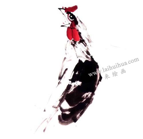 林成翰《司晨图》画法步骤04
