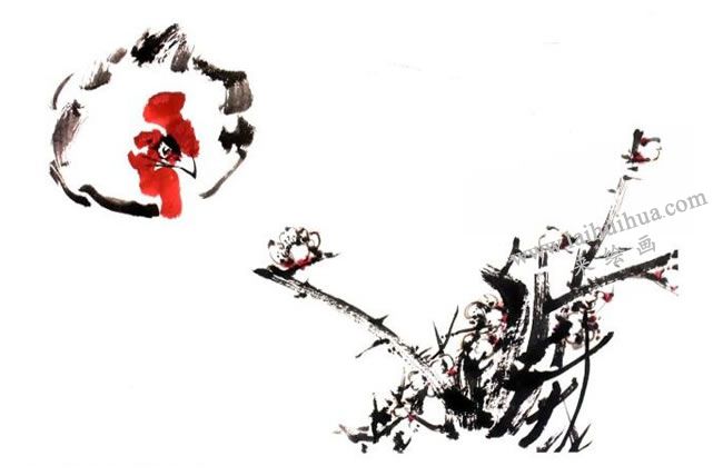 林成翰《观梅图》画法步骤05