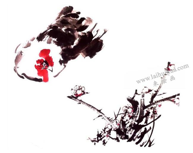 林成翰《观梅图》画法步骤06
