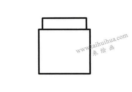 洗衣机简笔画法步骤02