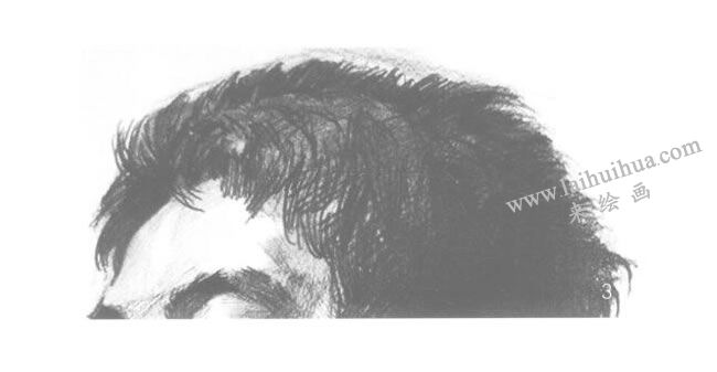 男性头发的素描画法步骤03