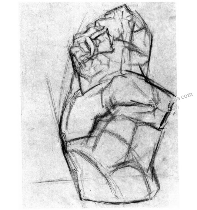 石膏半身像素描步骤02