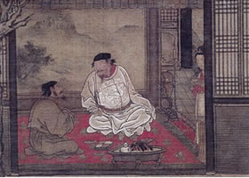 刘俊《雪夜访普图》轴赏析