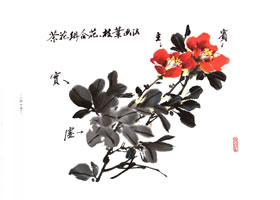 茶花的写意画法