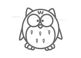 猫头鹰儿童画法