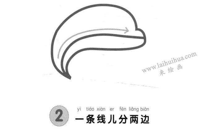 海豚儿童画法步骤图解02