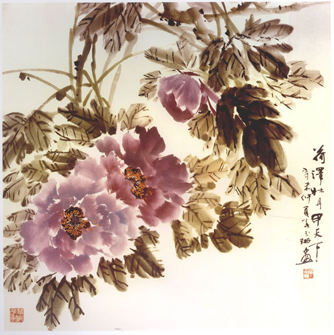 写意牡丹构图法