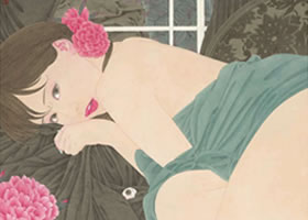 李嘉儒工笔人物画《幽浮香》
