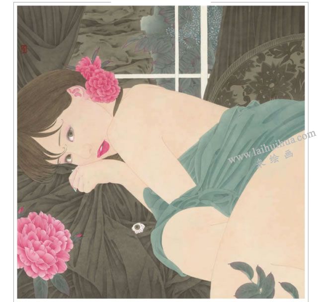 李嘉儒工笔人物画《幽浮香》步骤05