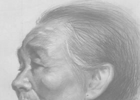 素描老太太绘画步骤