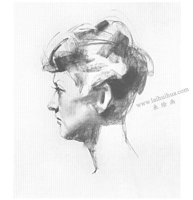 《莎娜》素描步骤图解01