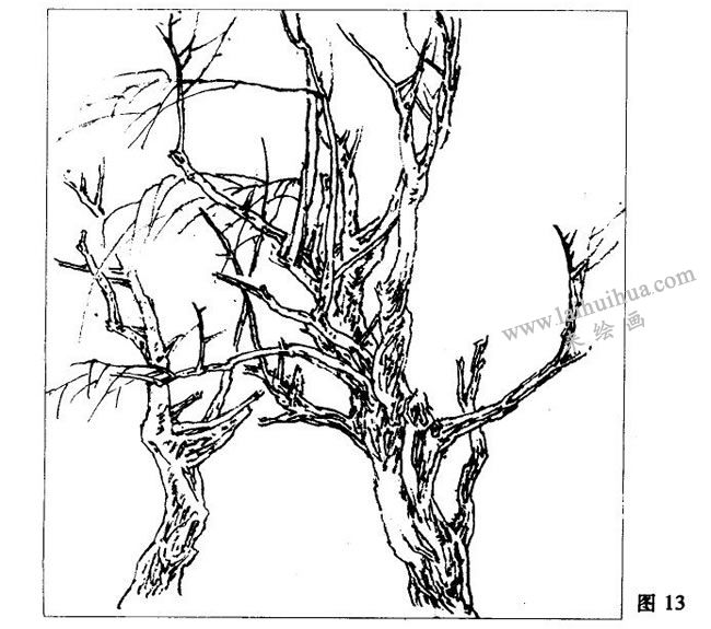 山水画，点技法范例