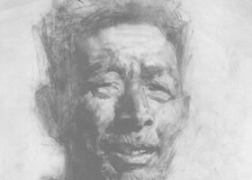 戎国辉《石塘渔夫》素描作品