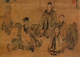 陈洪绶《授经图》欣赏