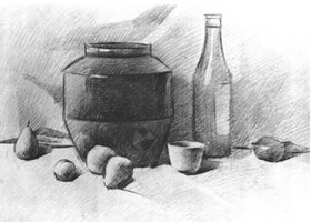 静物素描写生步骤