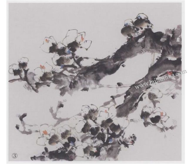 中国画《新雪图》画法步骤03