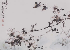 中国画《晴空展翅》画法
