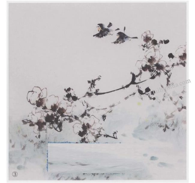 中国画《晴空展翅》画法步骤03
