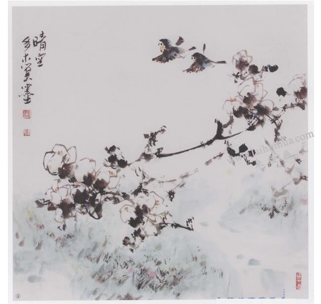 中国画《晴空展翅》画法步骤04