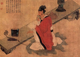 陈洪绶《痛饮读骚图》欣赏