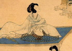 陈洪绶《斜倚薰笼图》欣赏