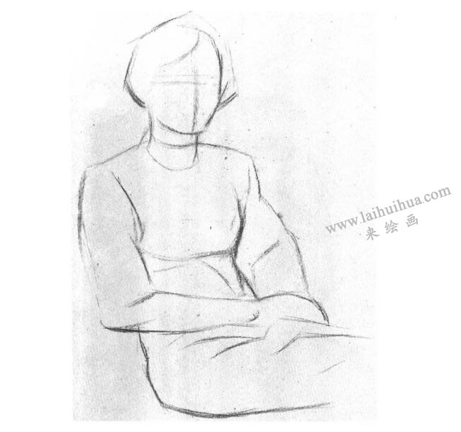 半身肖像素描写生步骤02