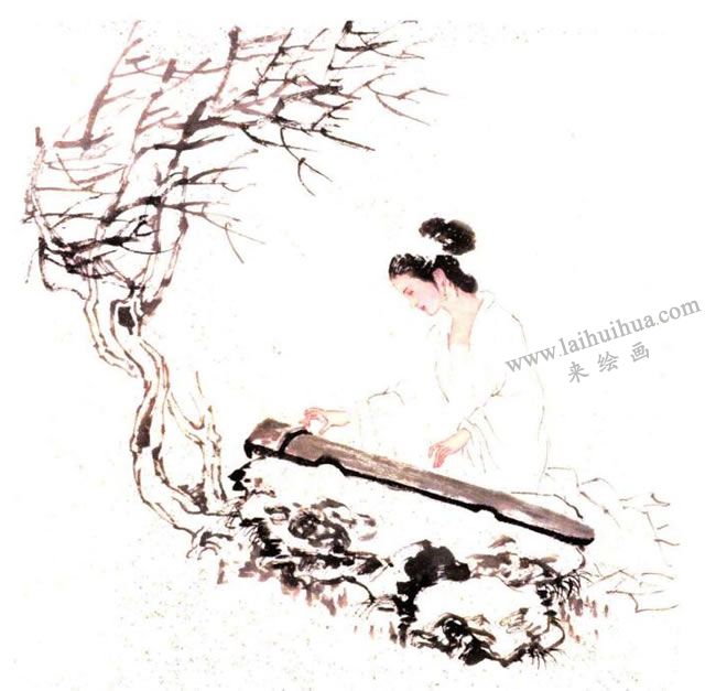《抚琴图》步骤图06