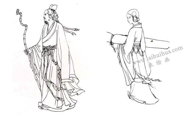 绢本《游秋》步骤图01