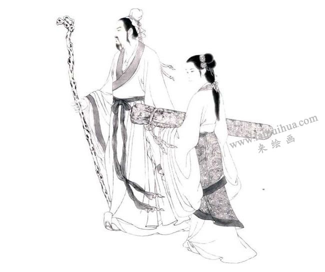 绢本《游秋》步骤图03