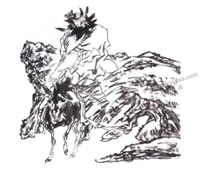 钟馗《巡山图》画法步骤图02