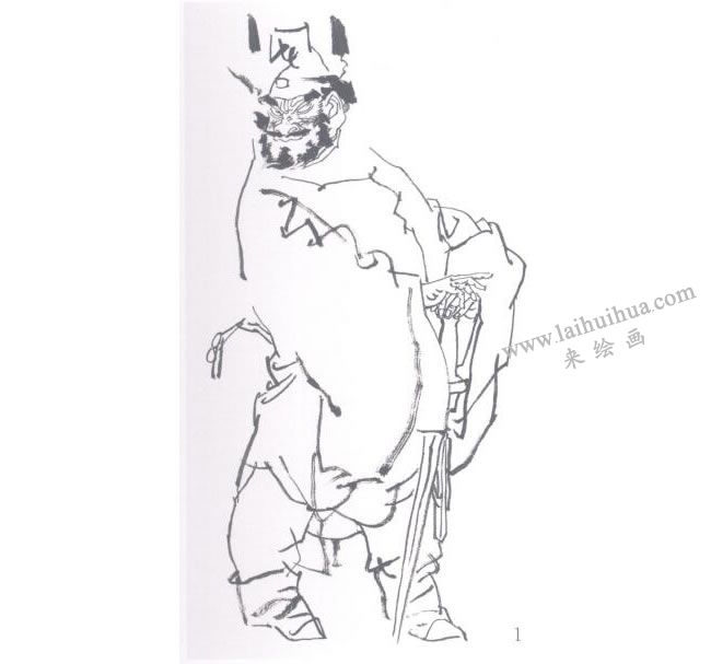 国画钟馗全身七步骤01