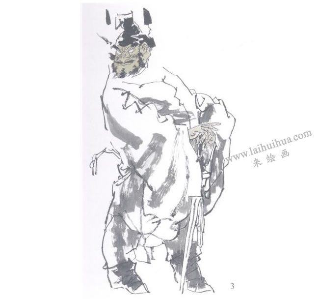 国画钟馗全身七步骤03