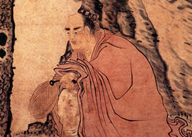 陈洪绶《罗汉松石图》欣赏