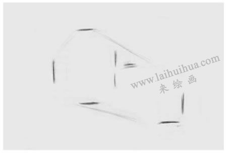 两个几何形体组合（圆柱体和穿插体）素描步骤图示01