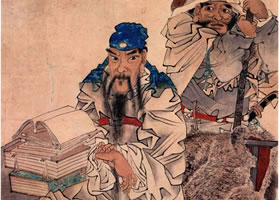 任伯年《关公读书图》作品