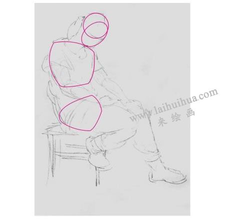 坐姿人物速写写生步骤01