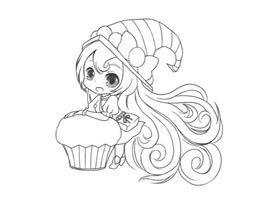 可爱花精灵Q版美少女绘制步骤