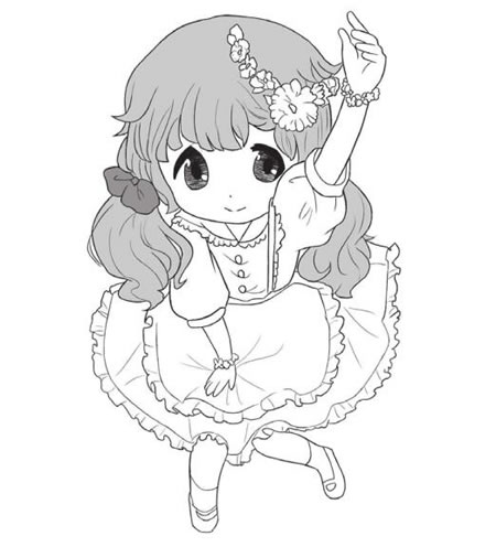可爱花仙子Q版美少女绘制步骤