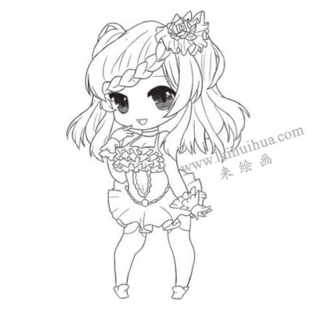 爱美时尚妞Q版美少女绘制步骤03